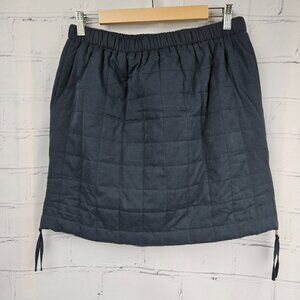 Böhme Quilted Mini Pull On Skirt with Zipper Detail Womens Large Preppy Academia
